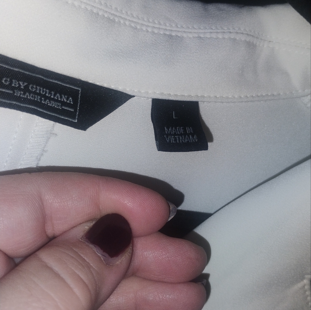 G by Giuliana Black Label Stretch Twill BlendTrench Coat Ivory Career Work SZ L - Picture 6 of 8
